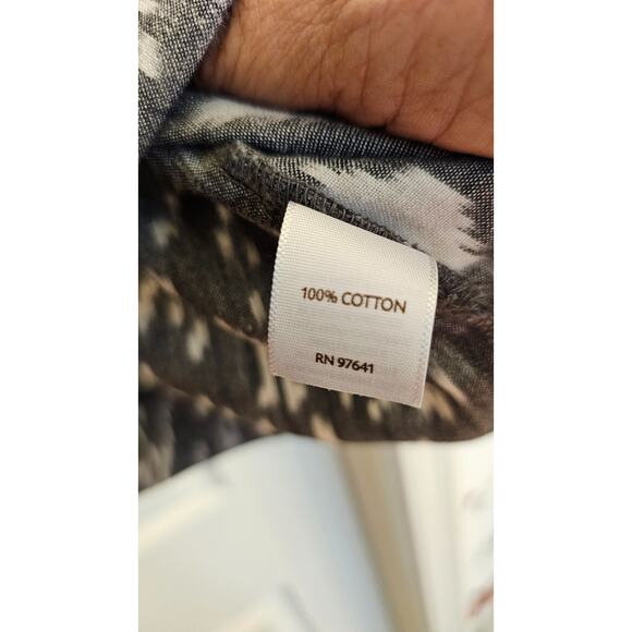 NWOT pure J Jill Gray and White Diamond pattern 100% cotton blouse Size XS - Picture 3 of 3